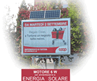 ENERGIA SOLARE FOTOVOLTAICA per alimentare i motori a risparmio energetico Triple Sign: SOLO 6 WATT !