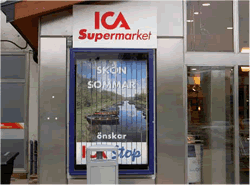 cartello manifesti rotanti outdoor per promozioni supermercato