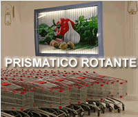 impianto con 6 mq di pubblicità rotante per centri commerciali, supermercati 